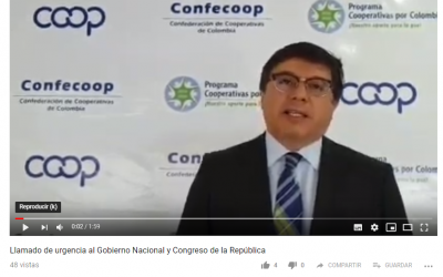 Confecoop hace llamado de Urgencia a Gobierno Nacional y Congreso de la República